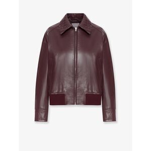 Bottega Veneta Women Leather Jacket With Intrecciato Motif Collar